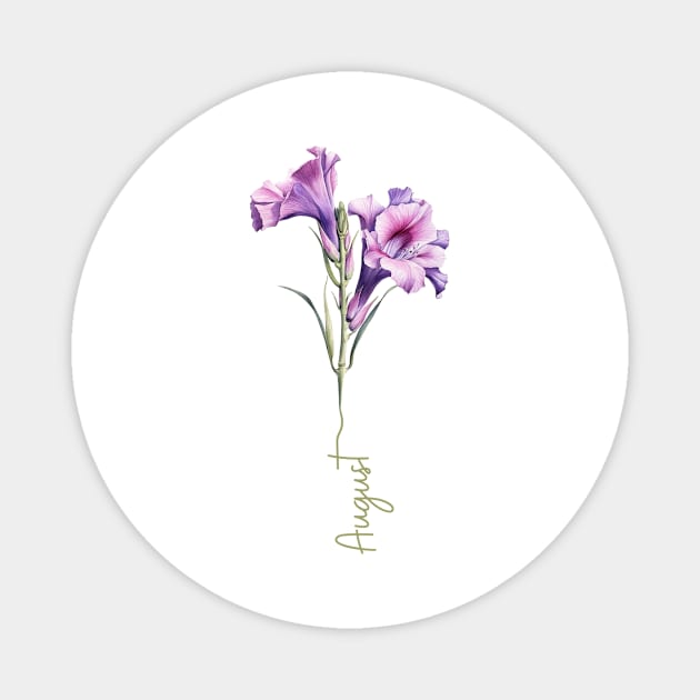 Gladiolus - Birth Month Flower for August Magnet by Mistywisp